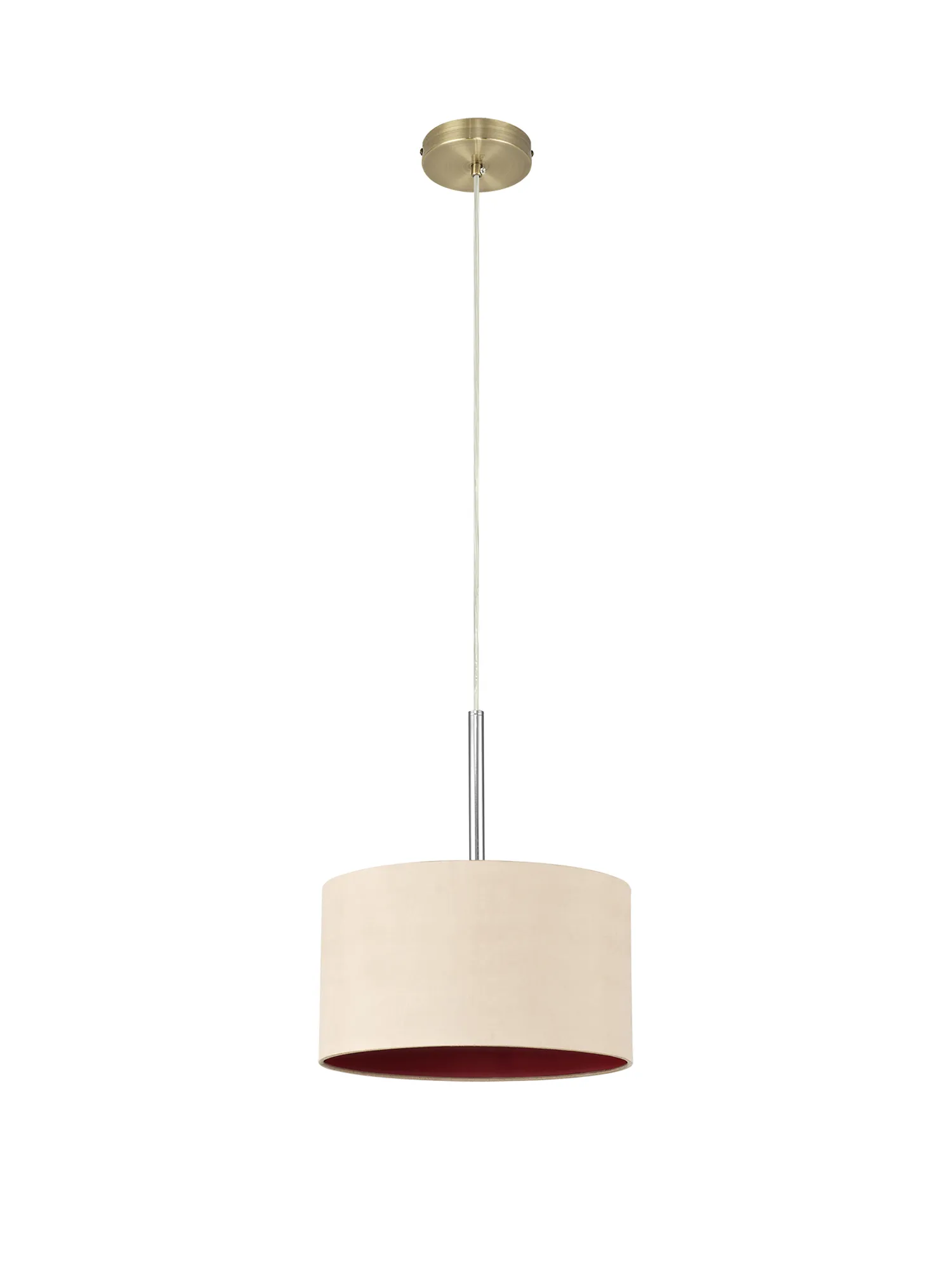 Baymont 30cm Pendant 1 Light Antique Brass, Antique Gold/Ruby DK0204  Deco Baymont AB AG